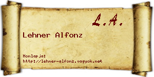 Lehner Alfonz névjegykártya
